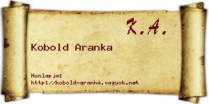 Kobold Aranka névjegykártya